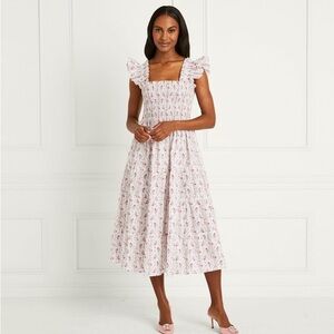 Hill House Home - Ellie Nap Dress - Pink Vine Stipe Cotton XXXS